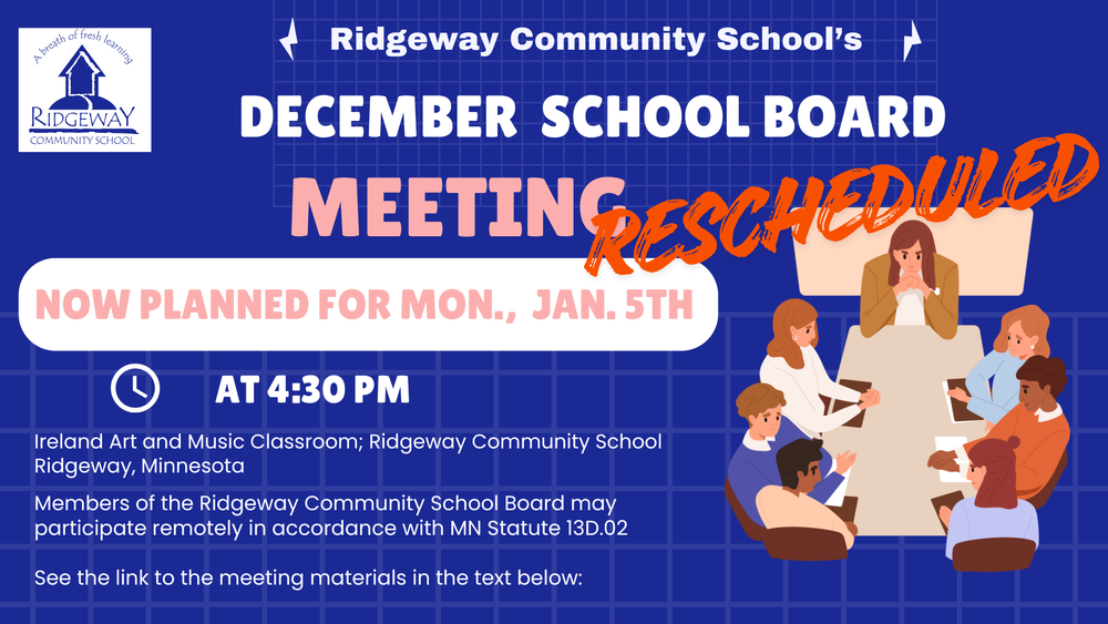 December School Board Meeting Announcement