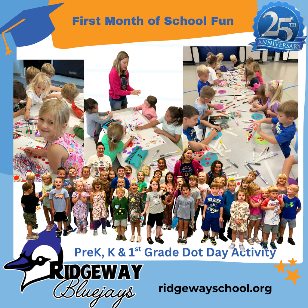 PreK, Kindergarten and 1st grade Dot Day activity.