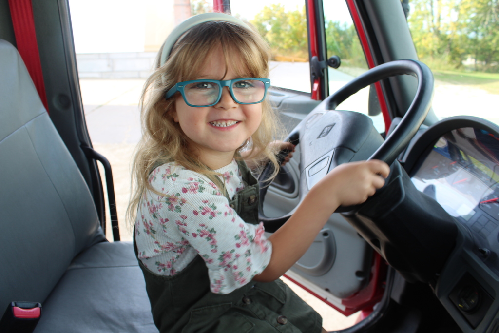 Preschooler in Fire Truck