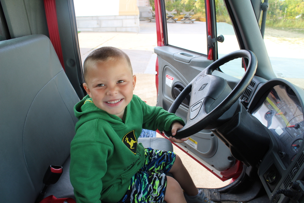 Preschooler in Fire Truck