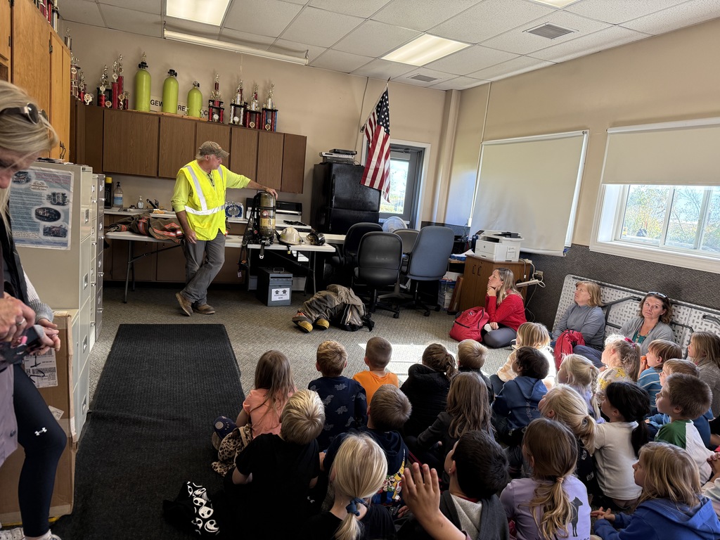 K-5 students at firehall