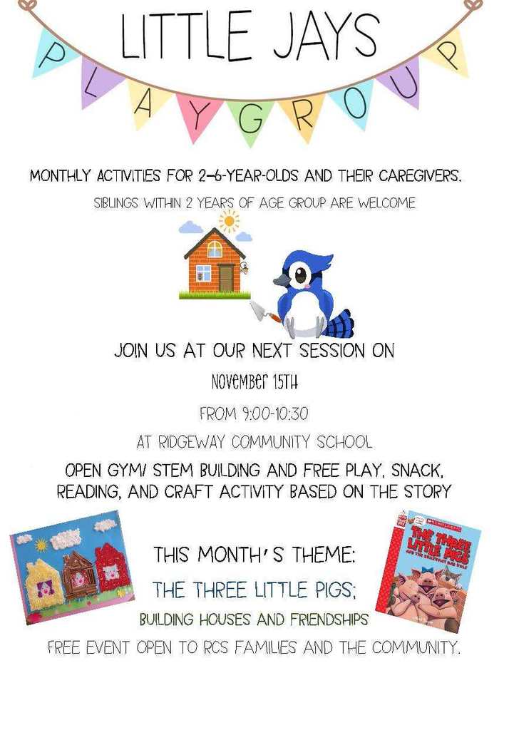 Little Jays Playgroup Flyer:  Let's Build with Little Jays