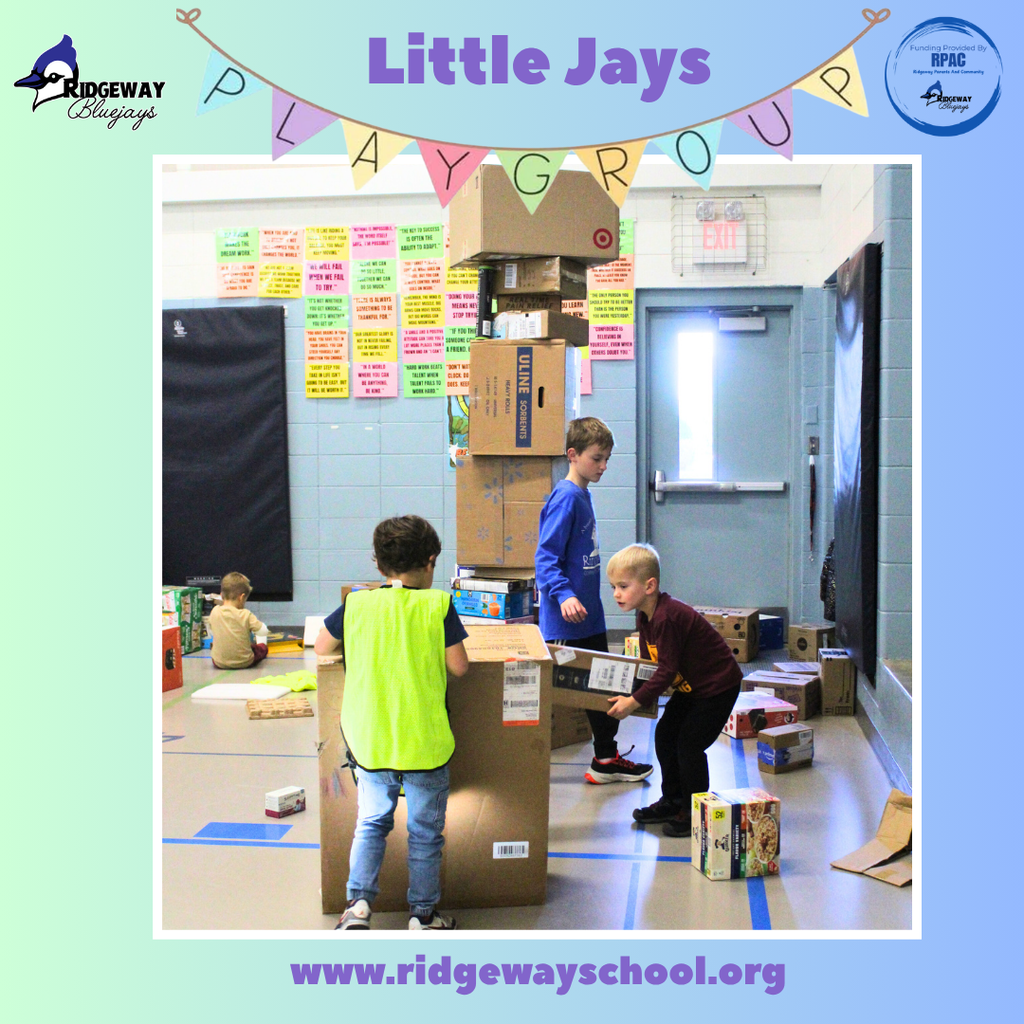 Boys building with big boxes