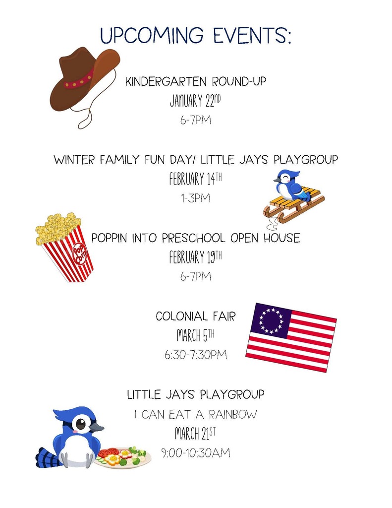 Upcoming Little Jays Playgroup events