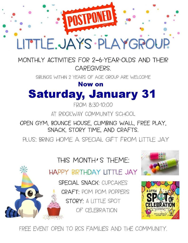 Little Jays Playgroup Postponed 