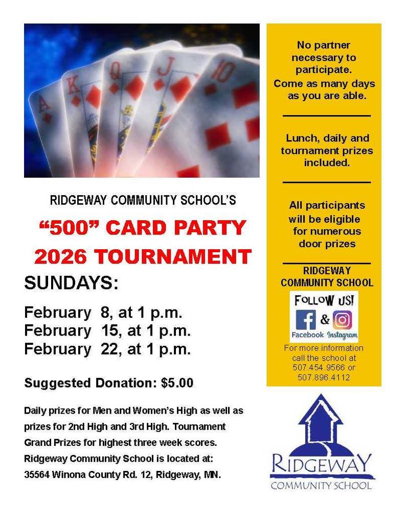 2026 500 Card Party Flyer