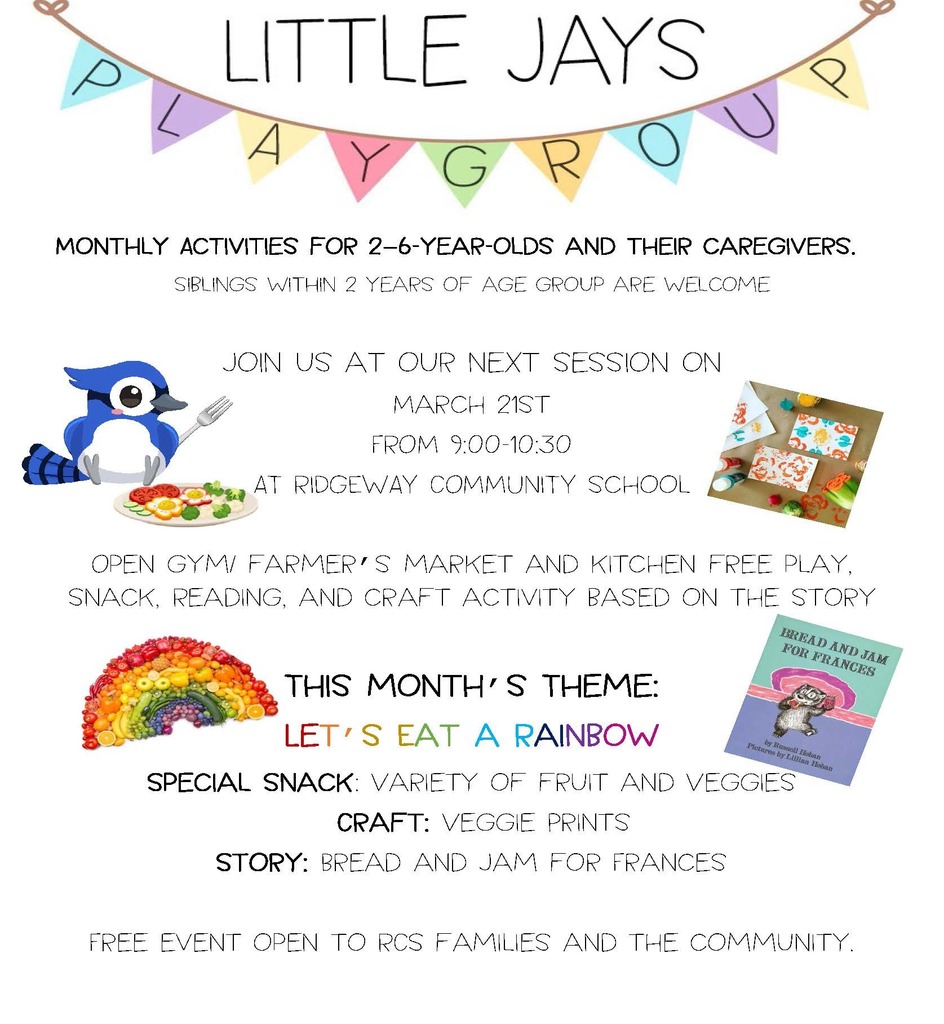 March 21 Little Jays Playgroup Flyer