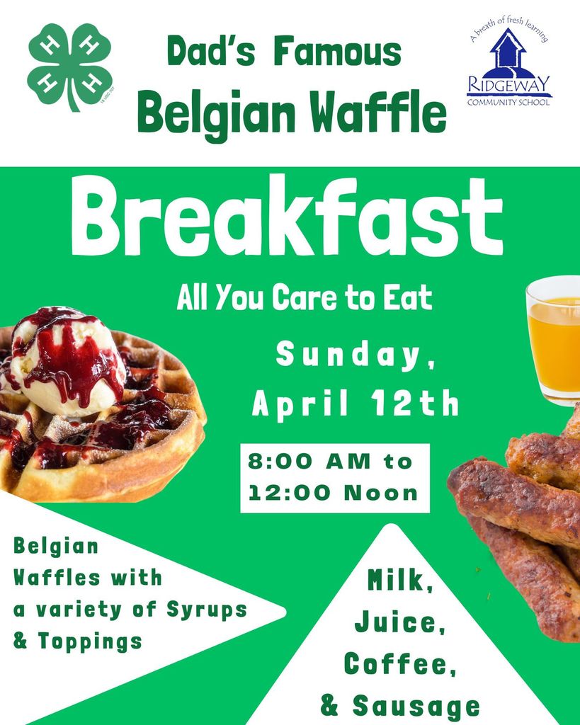 Dad's Belgian Waffle Breakfast flyer