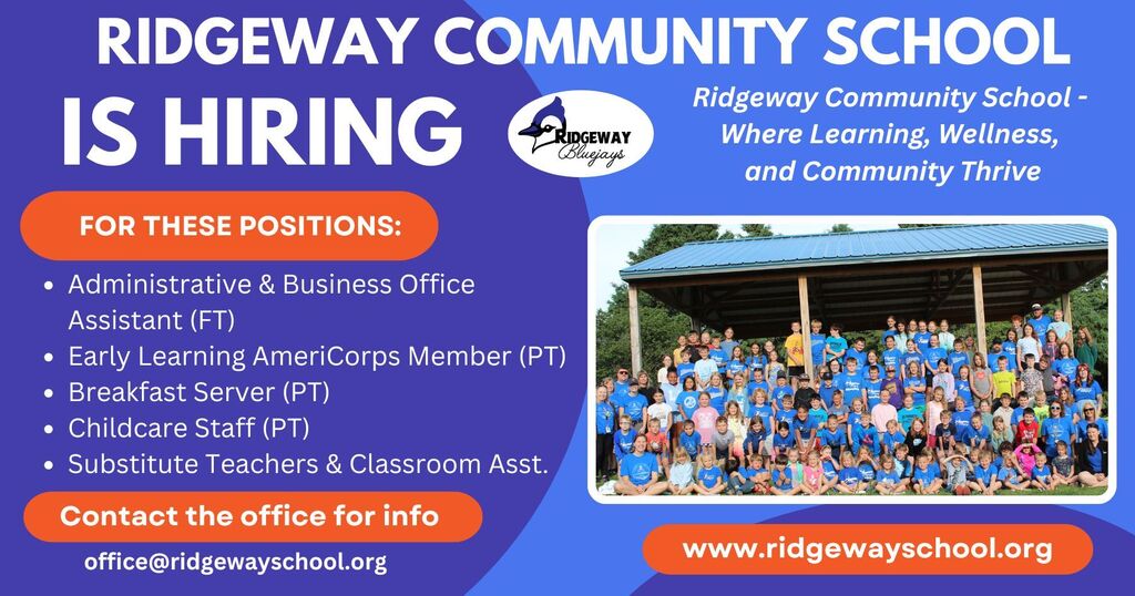 Ridgeway Community School is Hiring for various positions
