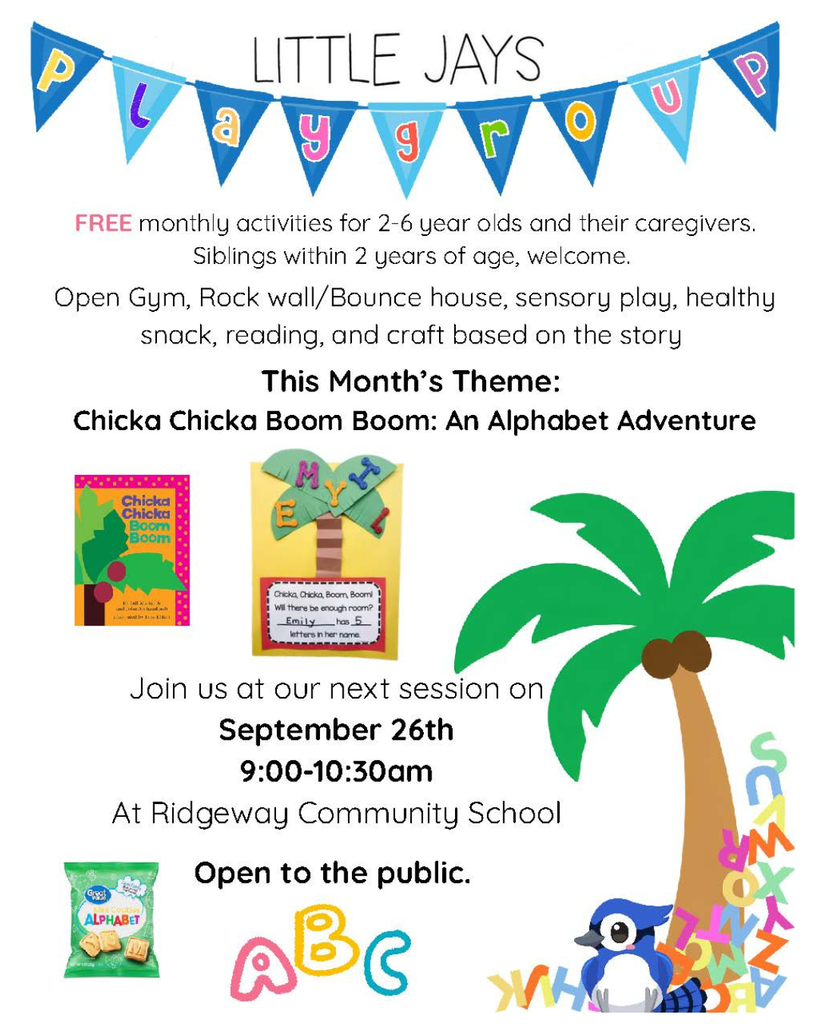 Little Jays Playgroup Flyer for Sept. 26