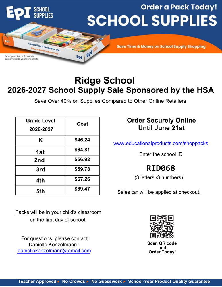 School Supply Sale