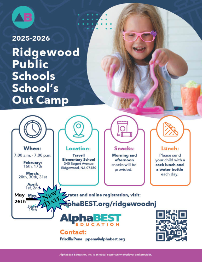 School's Out Camp - New Date! May 26, 2026 at Travell Elementary School - Registration Required!