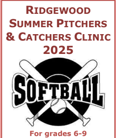 NEW!! Summer Pitchers and Catchers Softball Clinic - Printable Brochure - register in person or call 201-670-2777 For Grades 6-9, June 24th through June 27th; 10am -11am  Softball Camp - Printable Brochure