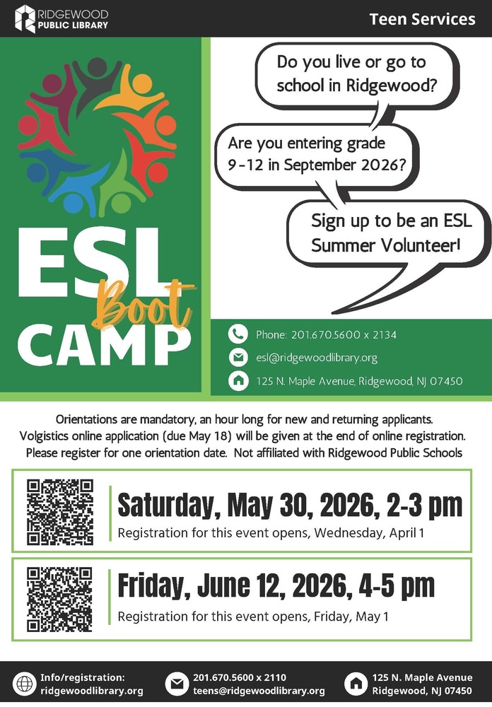 ESL Boot Camp - ay 30th and June 12th