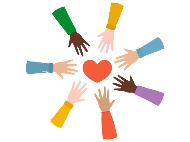 community hands reaching for a heart