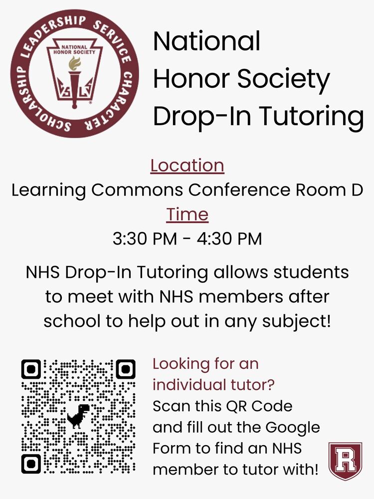 NHS Tutoring 3:30 in the Learning Commons