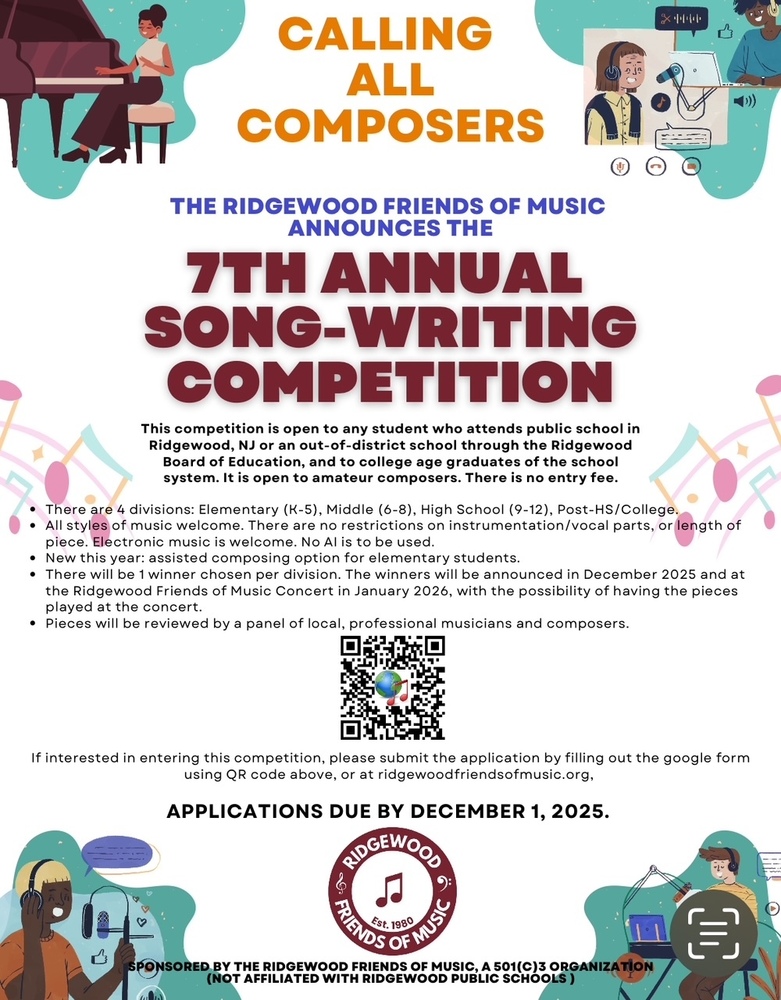 7th Annual Song Writing Competition - Deadline December 1st