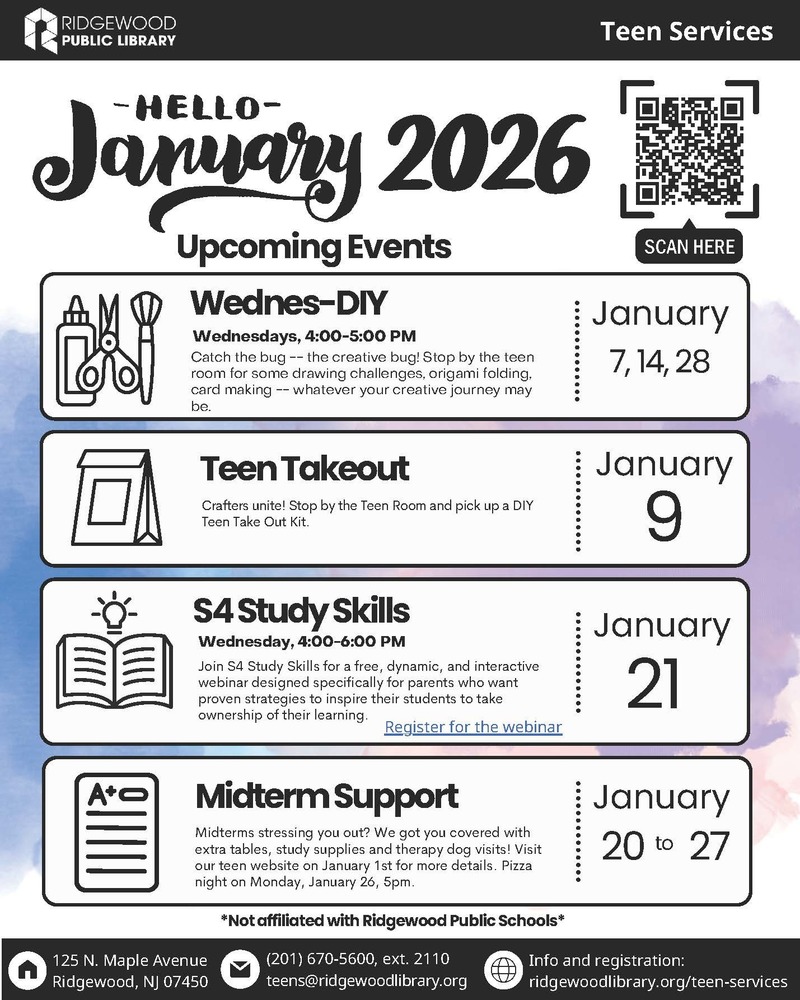 January Teen Events at RPL