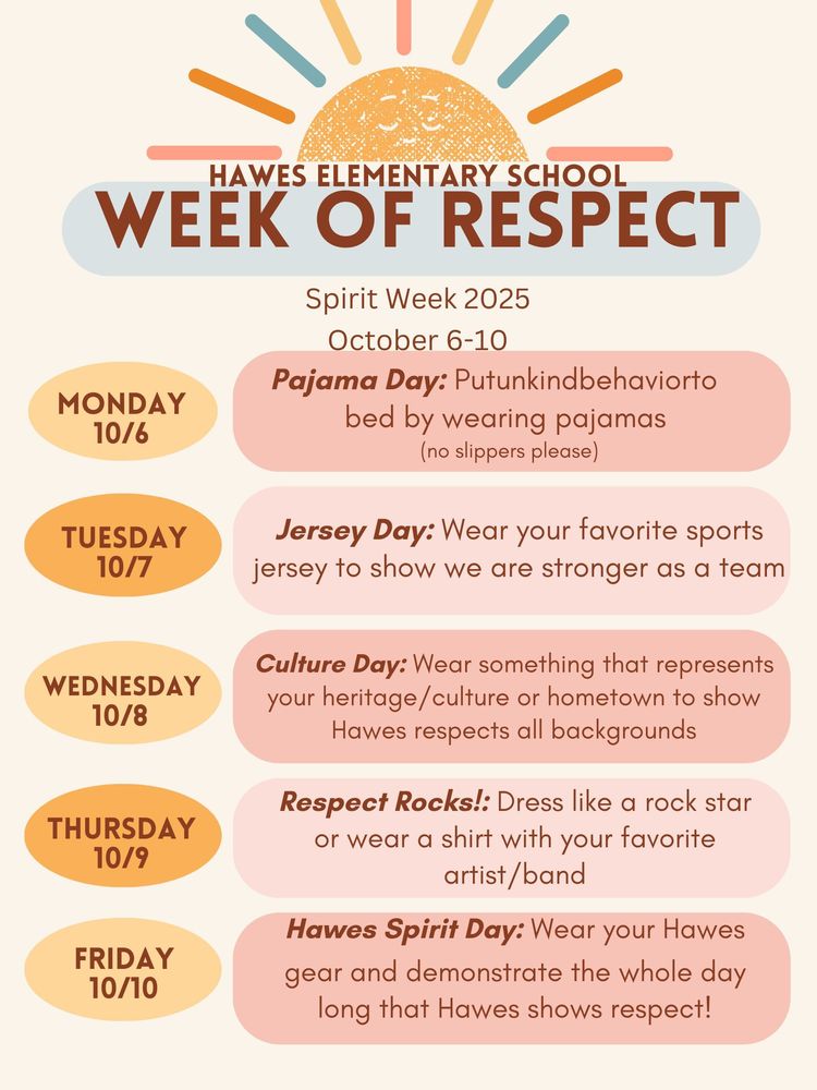 Hawes Week of Respect 2025  Flyer