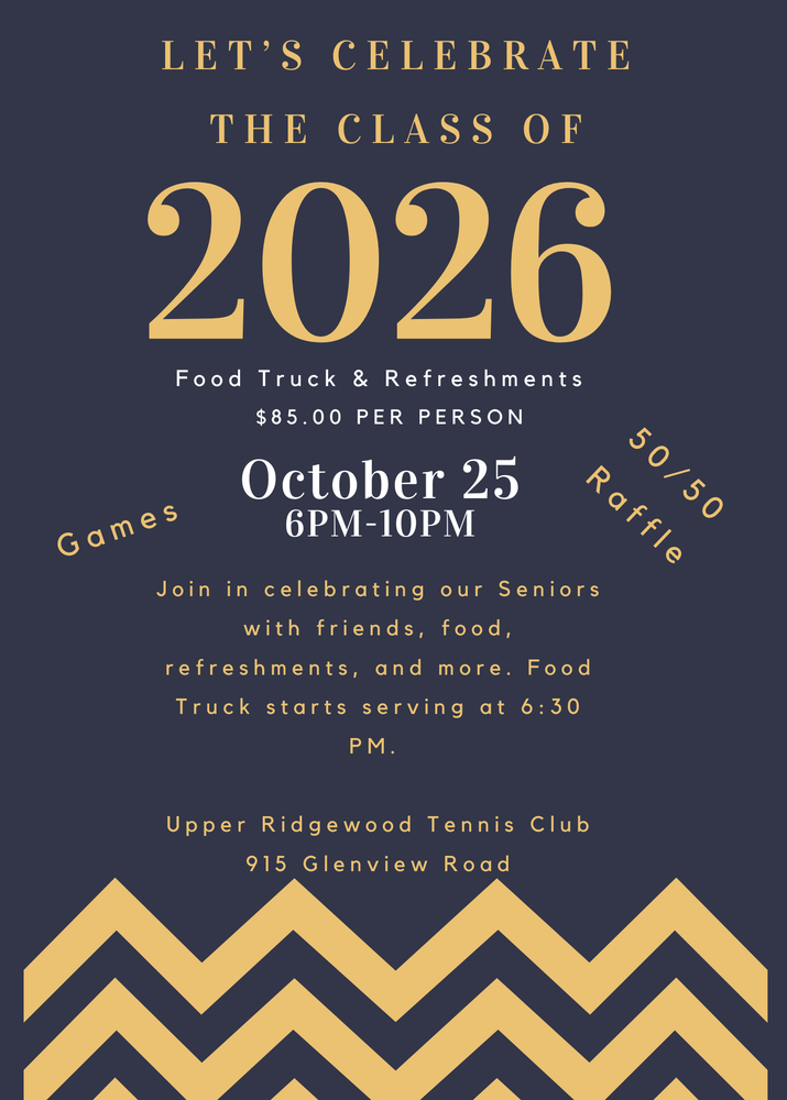 Class of 2026 Parent Social on October 25th at 6pm