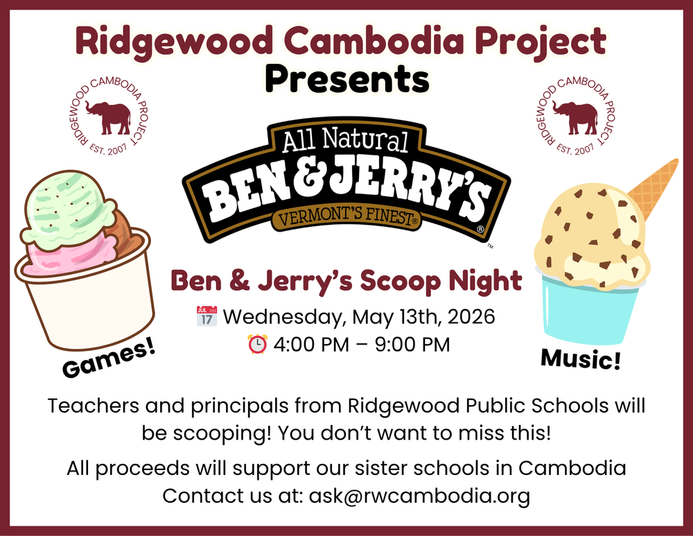 Ben and Jerry's Scoop Night - Wednesday,  May 13th from 4-9pm