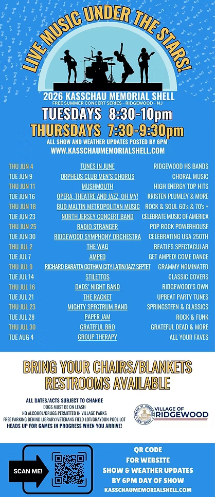 Tunes in June kicks off Thursday, June 4th at 7:30pm with the RHS bands