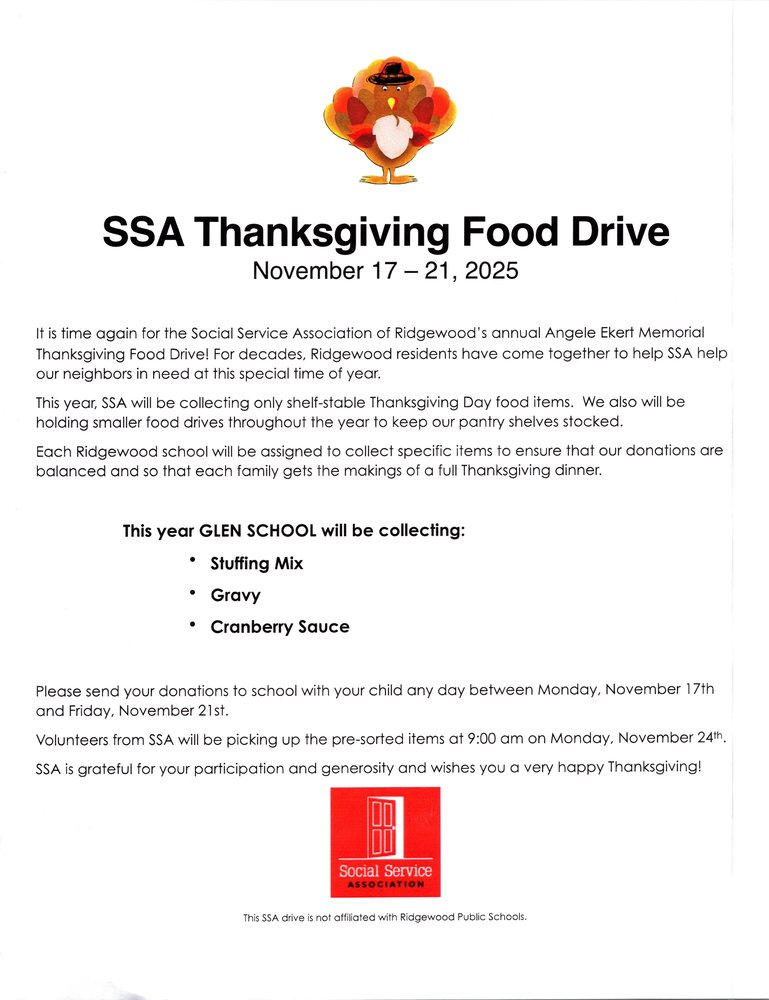 SSA Thanksgiving Food Drive