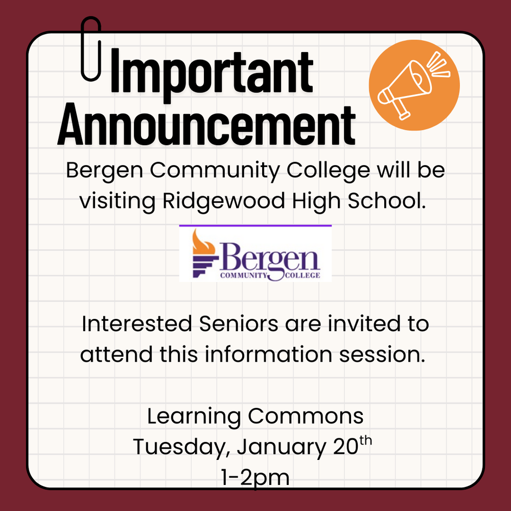 BCC Visit on January 20th from 1-2pm in the Learning Commons