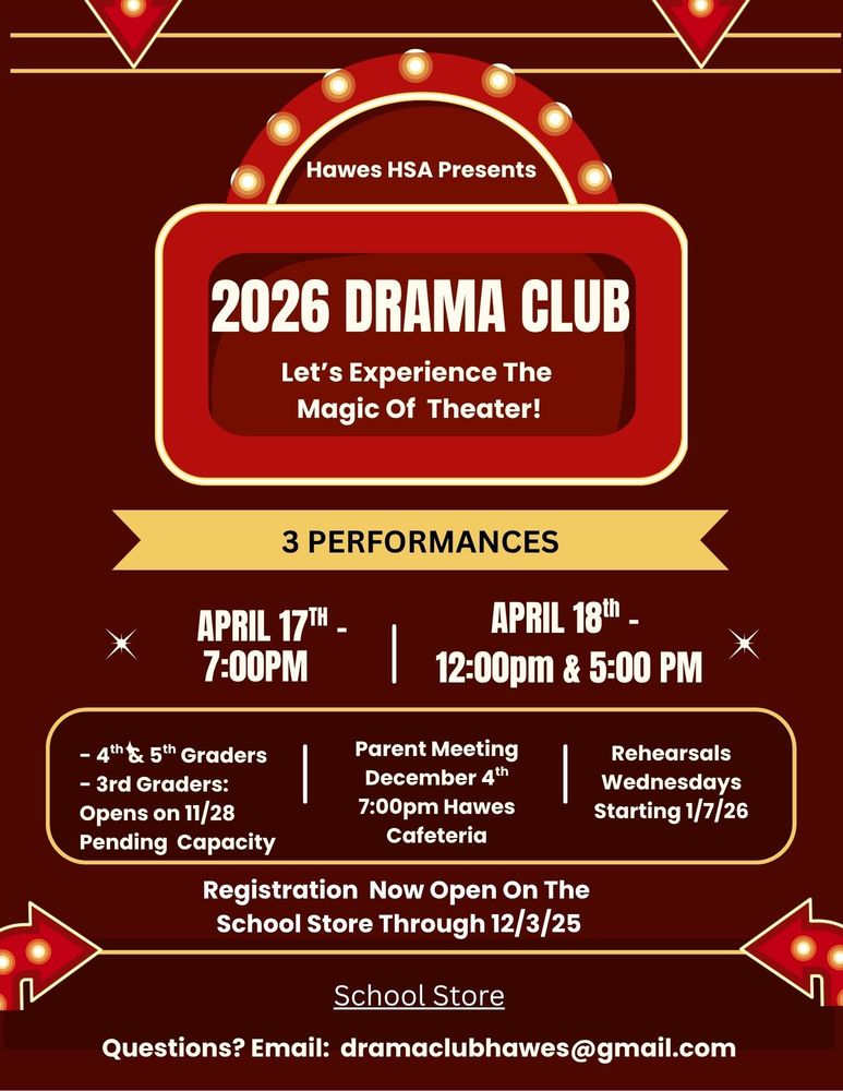 Hawes Drama Club Flyer 2026