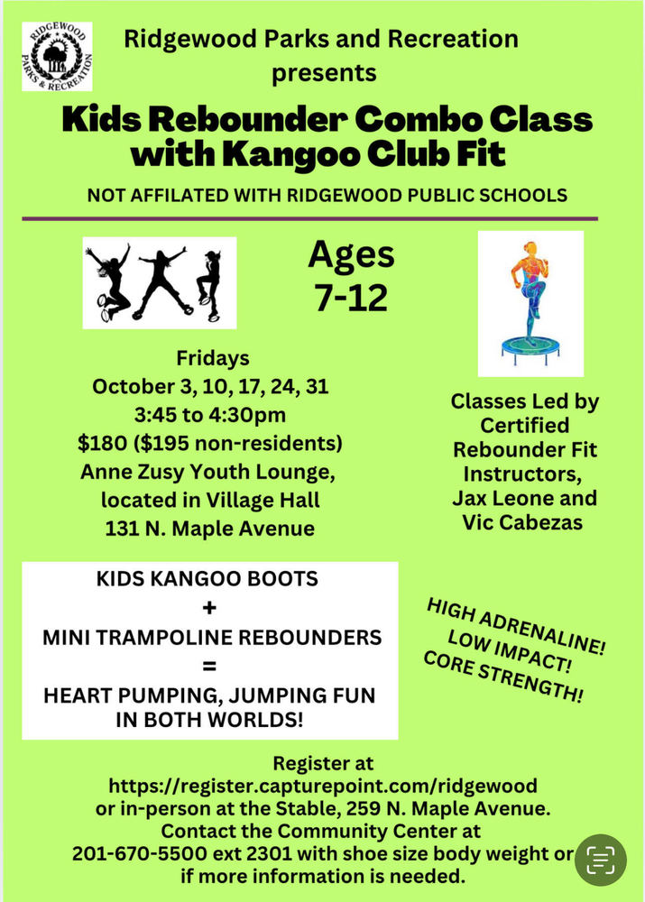 Kangoo Club Fit - Fridays in October - Ages 7-12