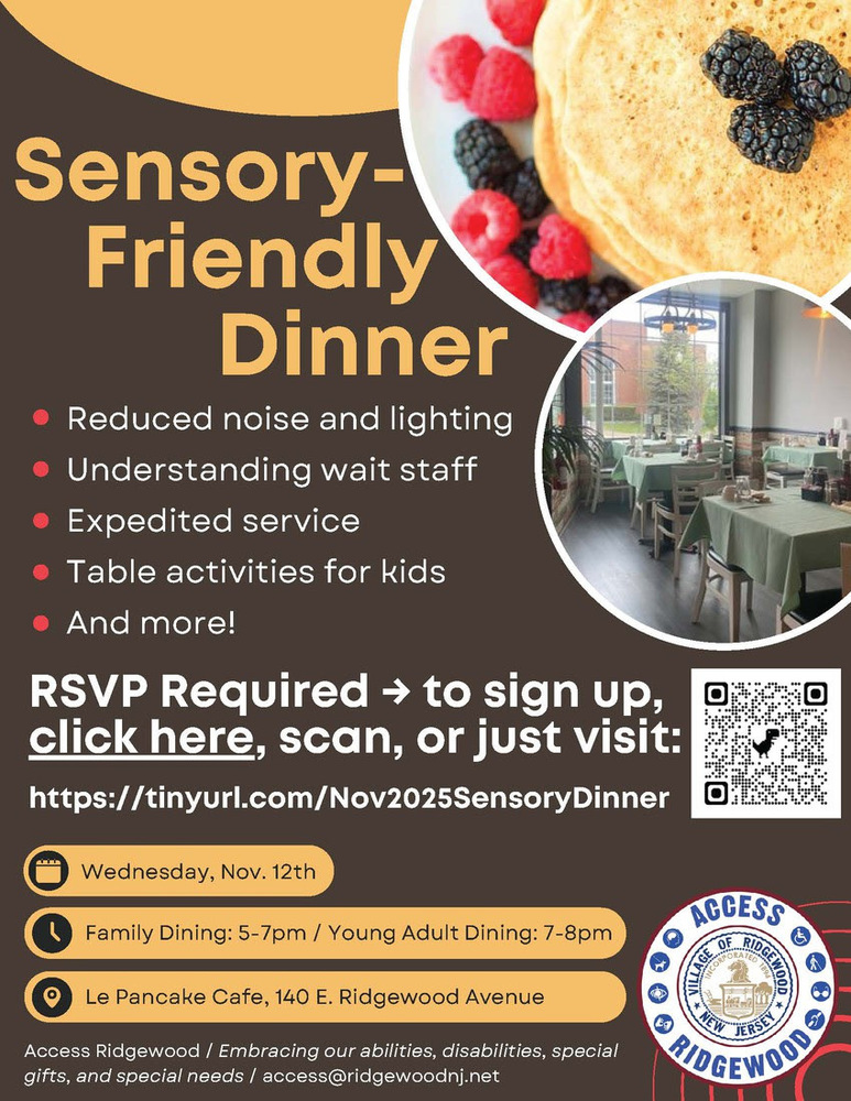 Sensory Friendly Dinner - November 12th - Registration Required