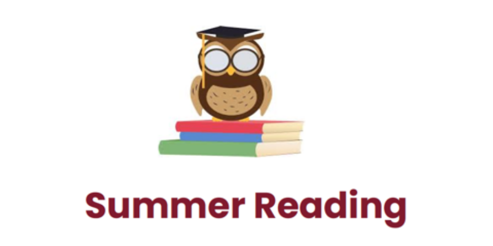 owl on stack of books with Summer Reading