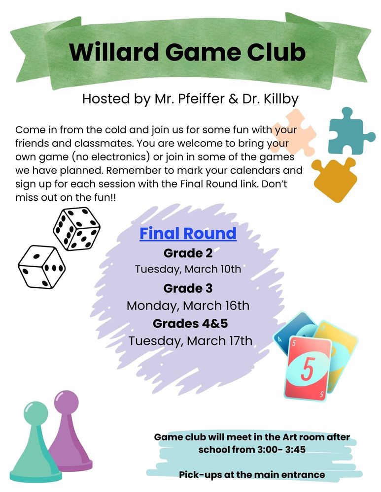 Game Club Final Round Flyer