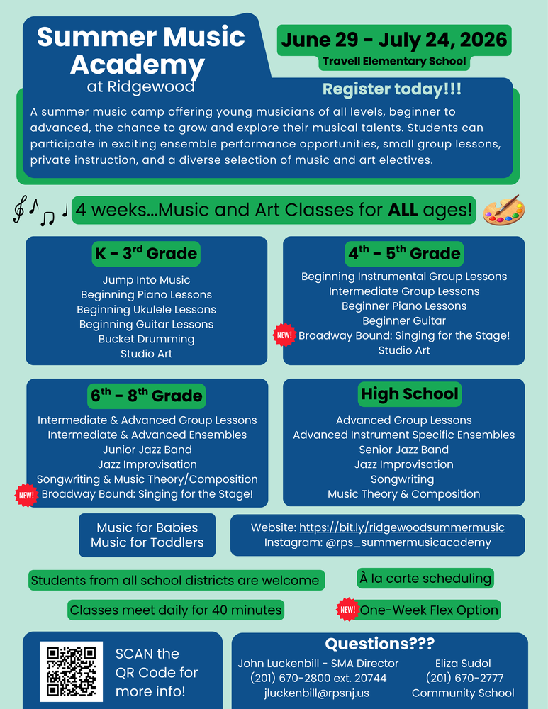 Summer Music Academy Flyer