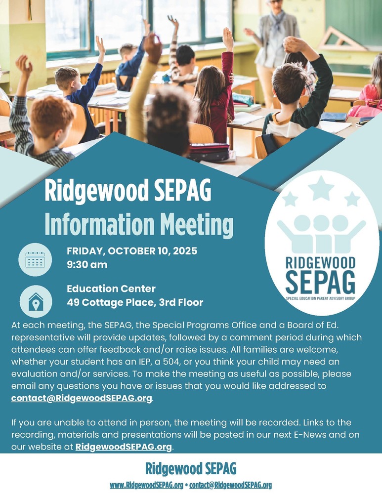 SEPAG Info Meeting on October 10th at 9:30am in the Ed Center