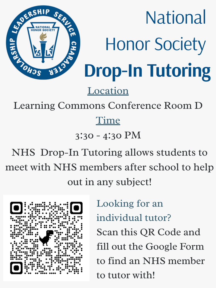 NHS Tutoring 3:30 in the Learning Commons
