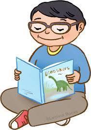 boy reading lbrary book