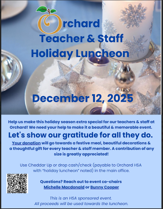 Orchard Teacher & Staff Holiday Lunch Flyer