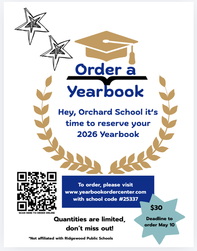 Order a 2026 yearbook. $30 deadline may 10, QR code, gradution cap and stars