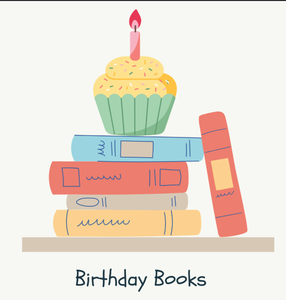Stack of books with a cupcake on top