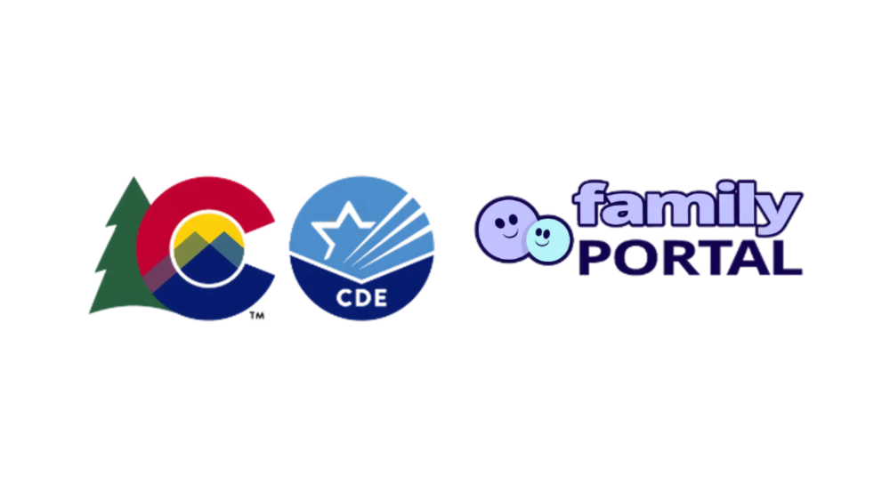 Colorado CDE Family Portal logos.