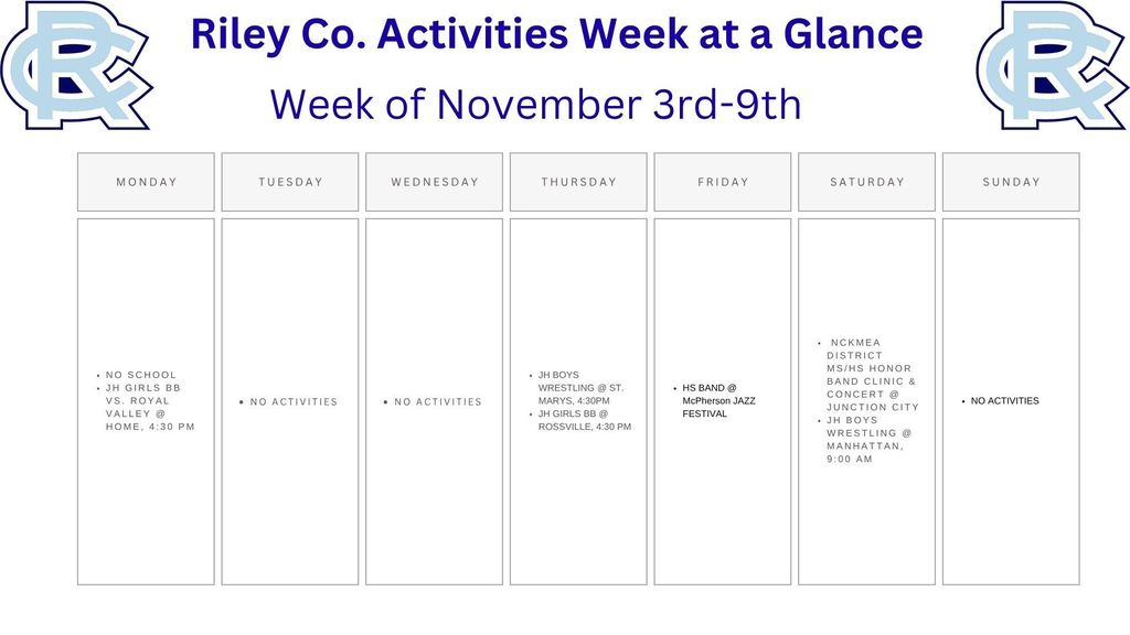 Week at a Glance Nov