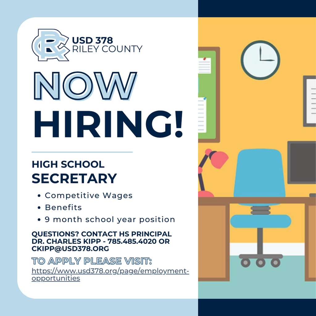 usd378 now hiring high school secretary 9 month position