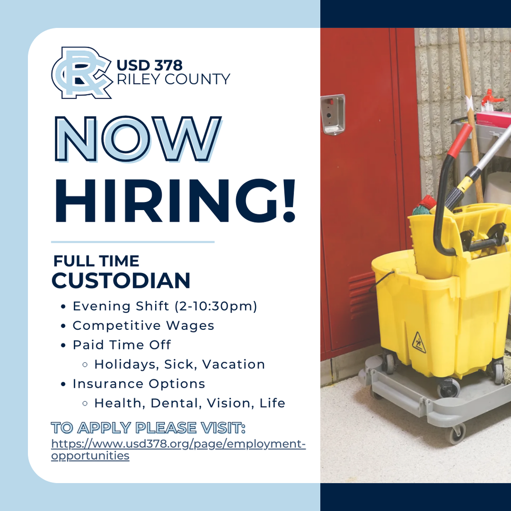 now hiring evening custodian