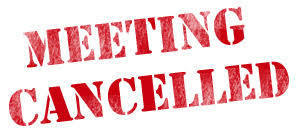 Meeting cancelled sign