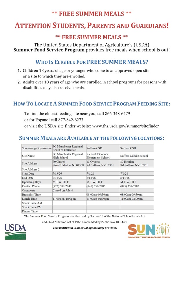 Summer Meals Flyer