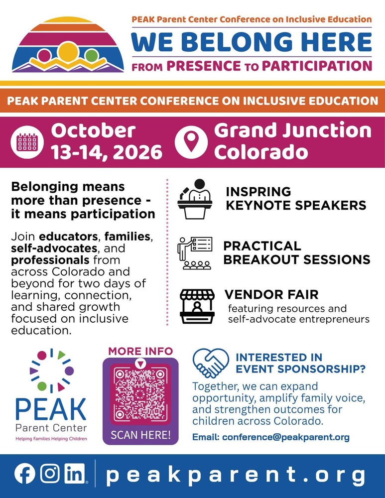 Peak Parent Center Conference