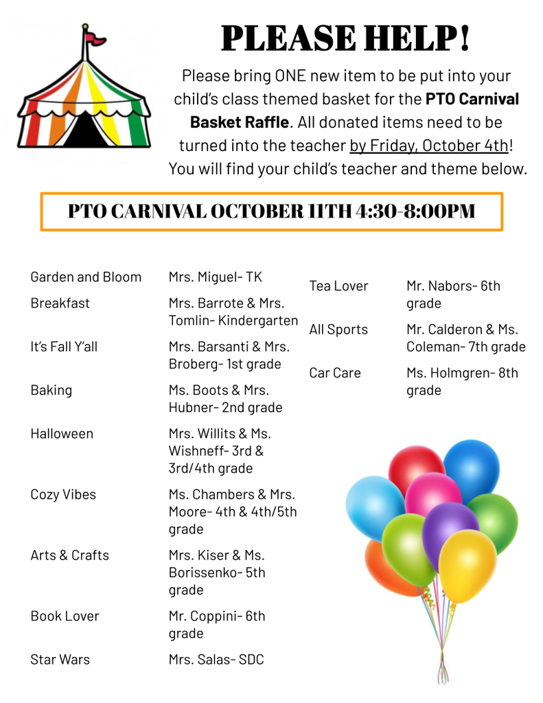 PTO Carnival Basket Raffle
