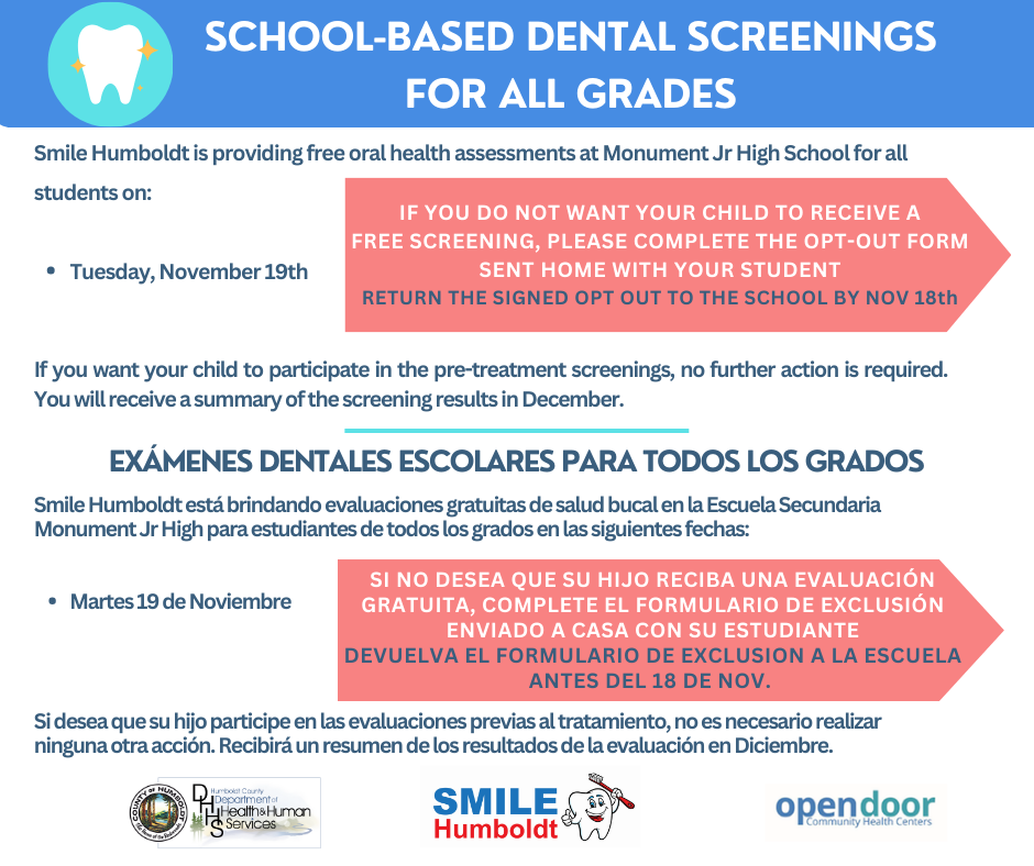 school-based dental screenings  flyer