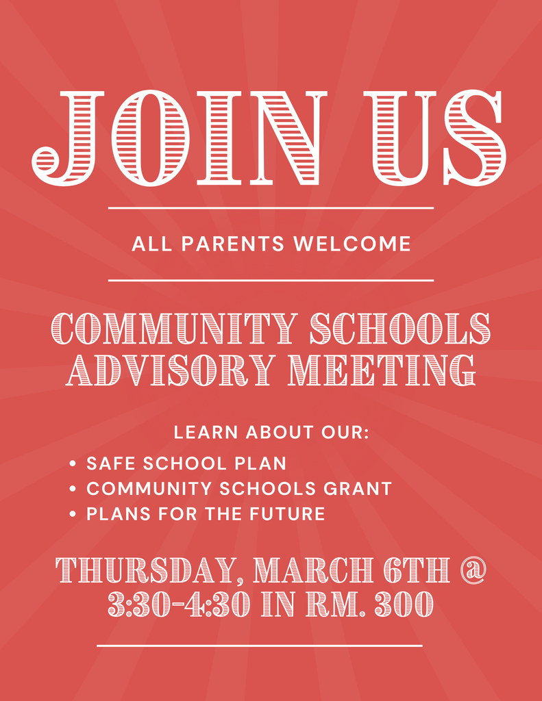 Community Schools Advisory Meeting